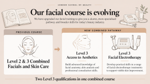 London School of Beauty facial training pathway upgrade